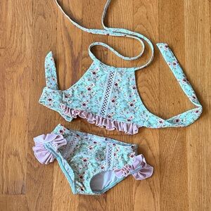 Kini & Li Izi bikini Hawaii, Floral Kids Swim Bikini Set - size nb to 1 year